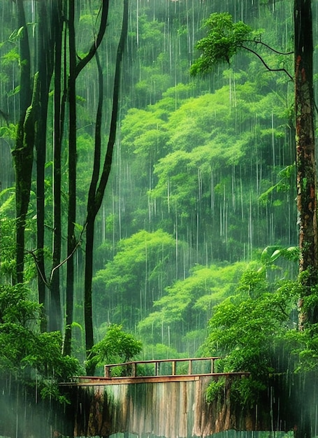 Chuva num cenário rural pitoresco