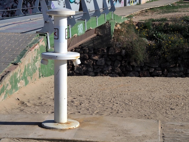 Chuveiro de pés na praia