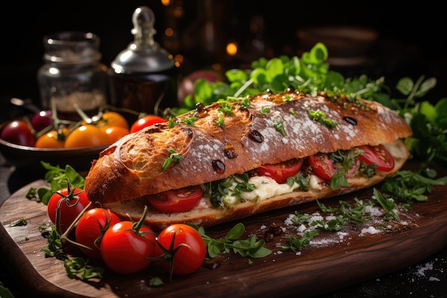 Ciabatta-Sandwichbrot Professionelle Werbung Lebensmittelfotografie