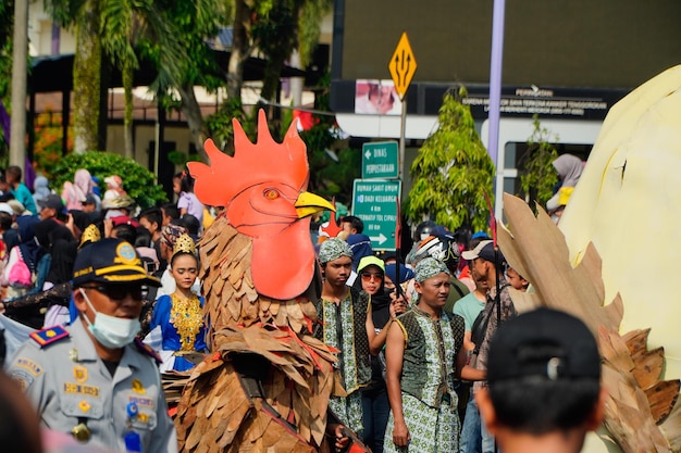 Ciamis Indonesia 22 de junio de 2022 Carnaval cultural de Galuh