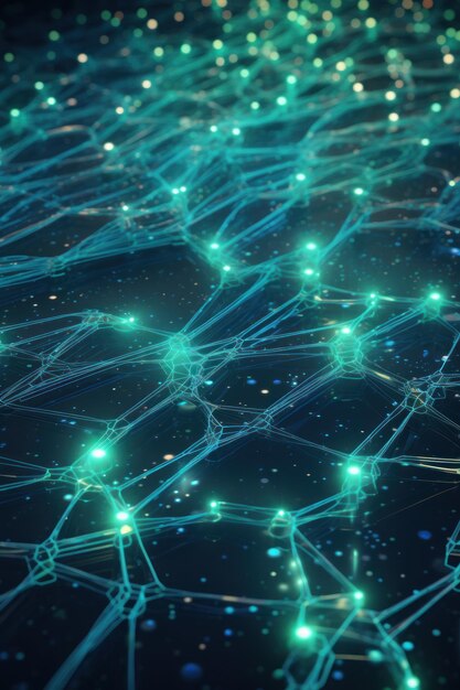 Foto ciber grande fluxo de dados blockchain campos de dados olive linha de rede conectar fluxo conceito de tecnologia de ia