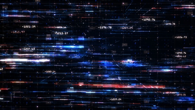 Ciberespacio digital y conexiones de red de datos digitales, tecnología resumen de antecedentes