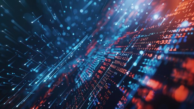 Ciberespacio digital de partículas concepto de conexión de red de datos digitales túnel de velocidad cibernético futurista