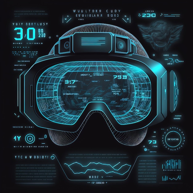 Ciberespacio Realidad virtual en estilo HUD GUI VR futurista