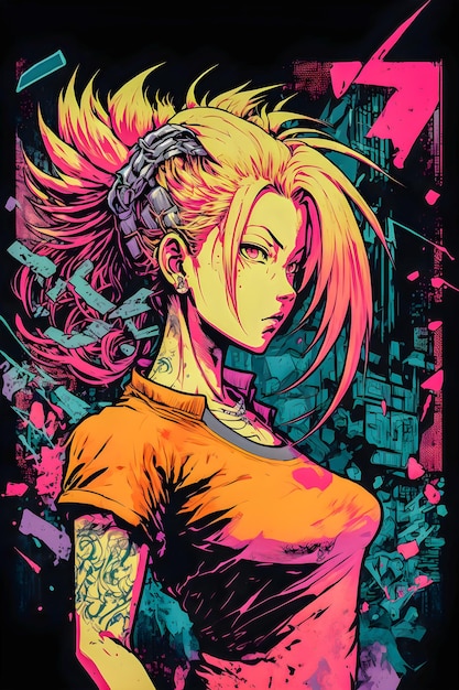 Ciberpunk Cómics Manga diseño de personajes Estilo anime