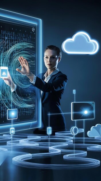 Ciberseguridad en Internet conexión de red segura y protección de datos personales y privacidad en la nube