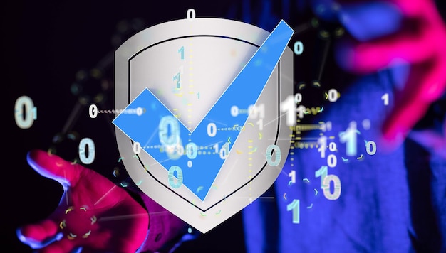 Foto ciberseguridad y protección de la información o de la red. web de tecnología futura