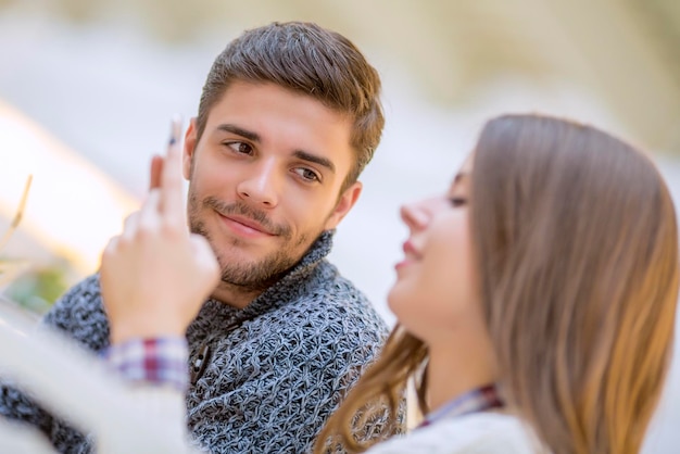 cicatrizarse, de, un, pareja joven