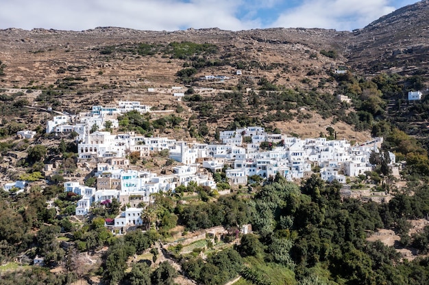 Cíclades Grécia Tinos Ilha grega Kardiani aldeia vista aérea