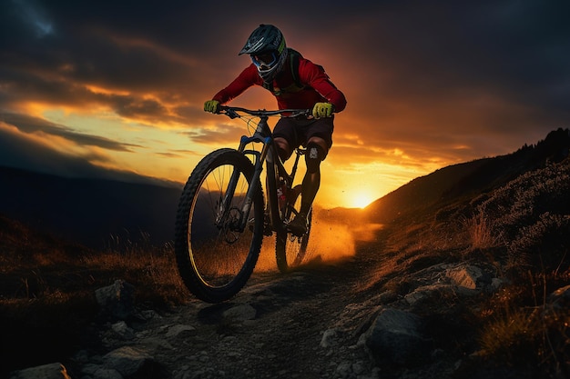 Ciclismo de montanha ao ar livre