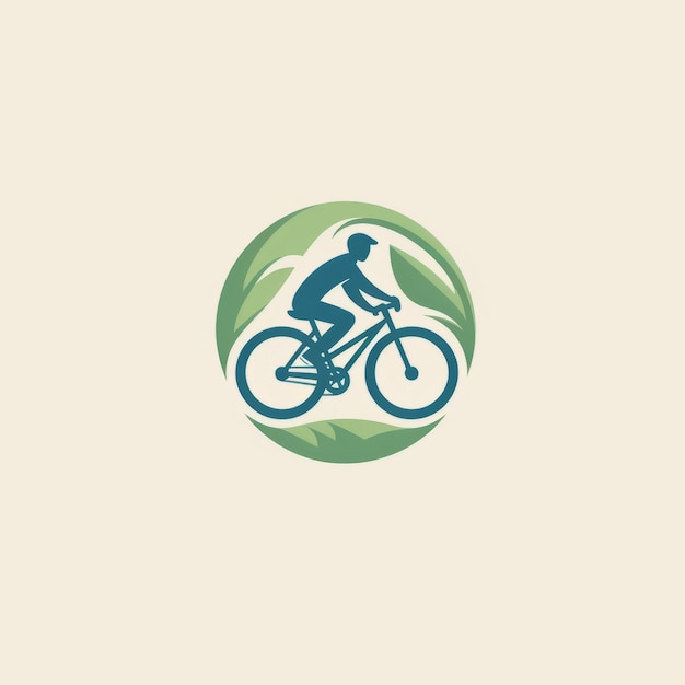 Foto ciclismo para un mundo más verde un logotipo minimalista que combina el diseño circular de la hoja conciencia global