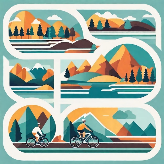 Ciclismo a través de hermosos paisajes