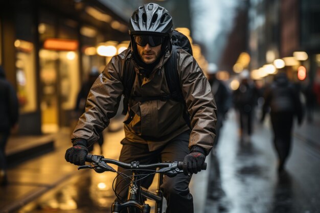 ciclista na rua da cidade