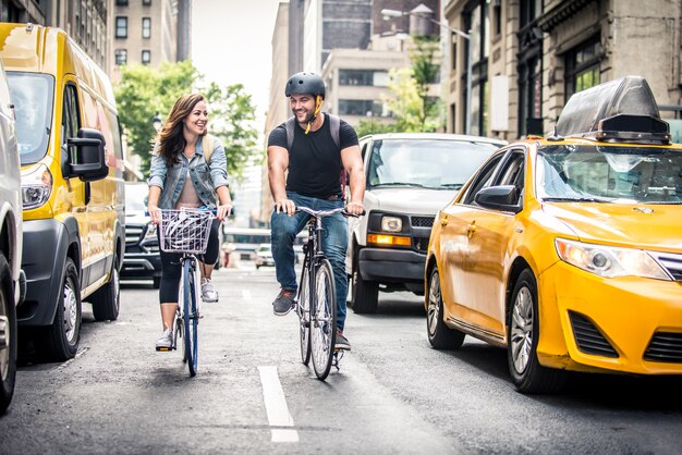 Ciclistas em nova york