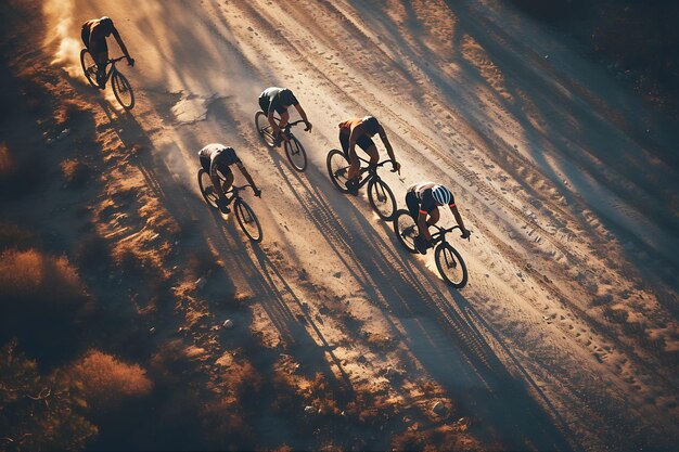 Foto ciclistas hombres ciclismo