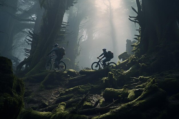 Los ciclistas de montaña teje a través de la generativa ai