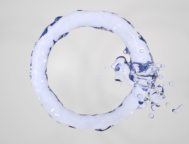 El ciclo del agua potable clara 3d render