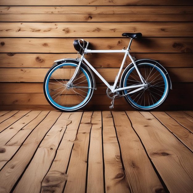 Ciclo con fondo de madera