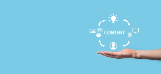 Ciclo de marketing de contenido creación publicación distribución contenido para un público objetivo en línea y análisis