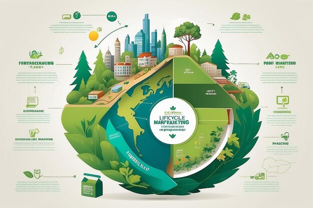 Foto ciclo de vida sostenible de los envases