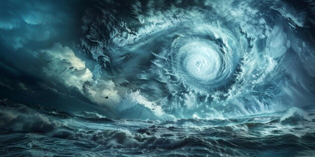 ciclón tropical visto desde la órbita terrestre IA generativa