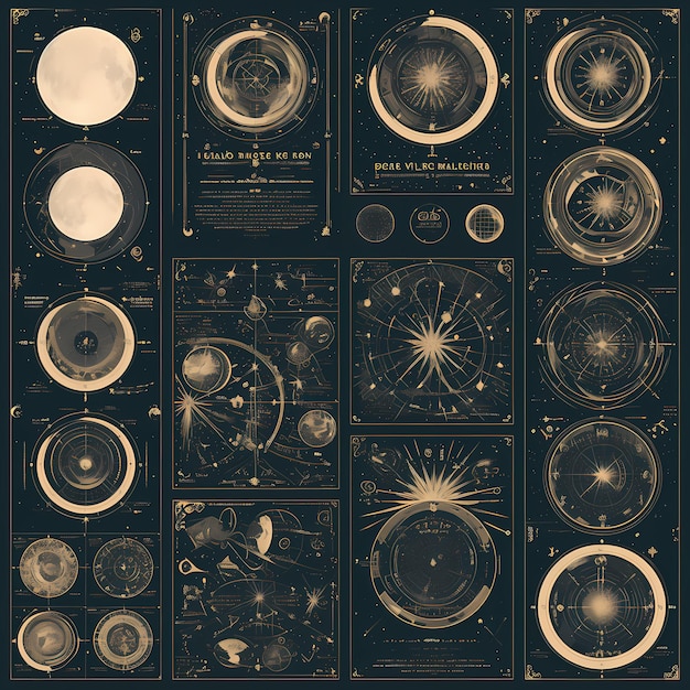 Foto ciclos lunares ilustrados diagramas detallados atemporales