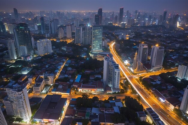 Cidade à noite Bangkok Tailândia