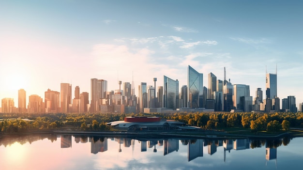 Cidade alta sobe em um horizonte moderno