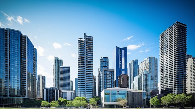 Cidade alta sobe em um horizonte moderno