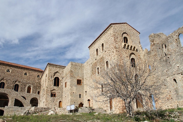 Foto cidade bizantina de mystra grécia