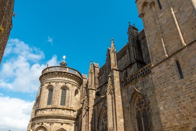 Cidade costeira medieval de Vannes, exteriores da Basílica da Catedral de São Pedro, departamento de Morbihan, Bretanha, França