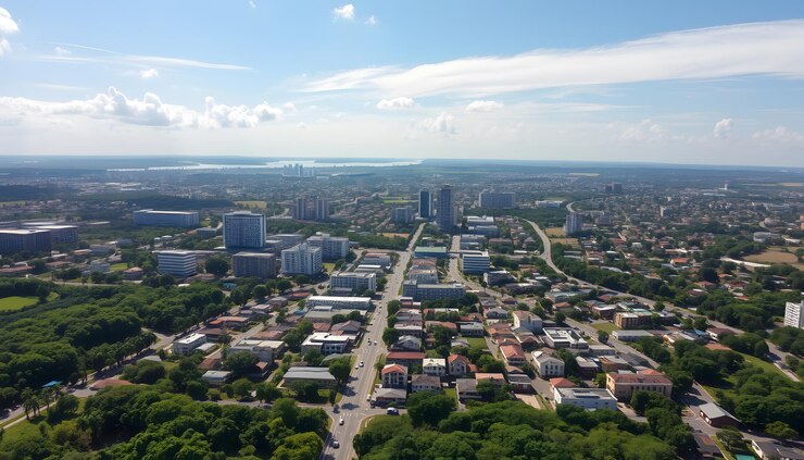 Foto cidade de aracaju vista de cima com drone 4k estado de sergipe nordeste brasil isolado com