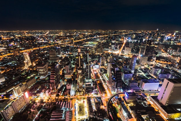 Cidade de Bangkok à noite, Tailândia