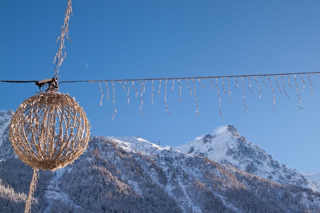 Cidade de chamonix decorada para o natal