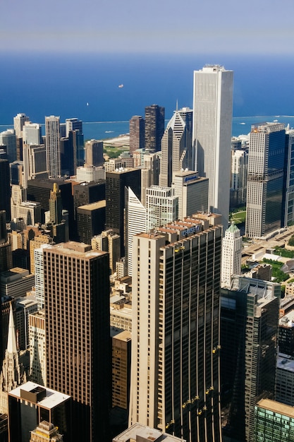 Cidade de Chicago. Vista aérea de Chicago e.