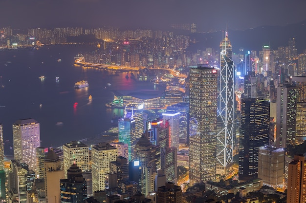 Cidade de Hong Kong à noite