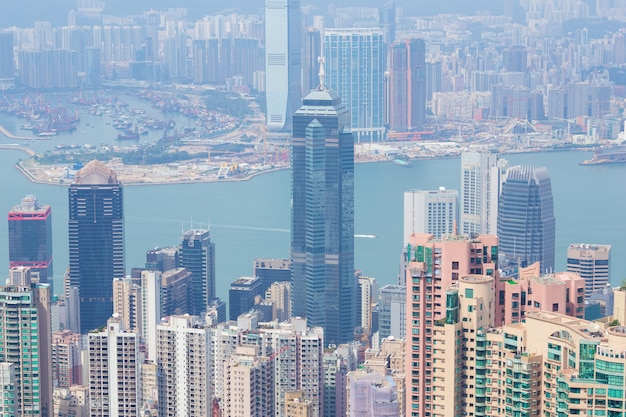 Cidade de hong kong, vista do pico