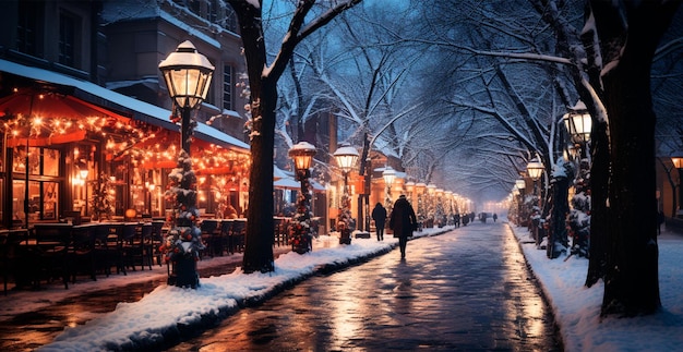 Cidade de Inverno Nova York Ano Novo EUA Feriados de Natal Imagem gerada por IA