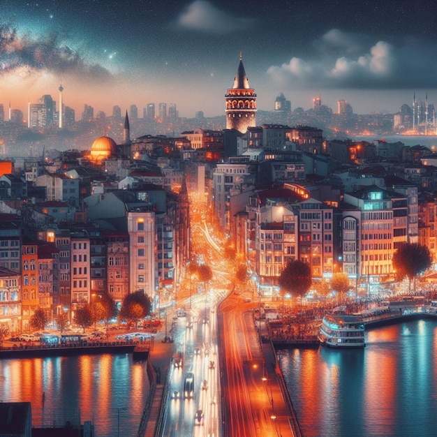 cidade de Istambul ponte galata galata