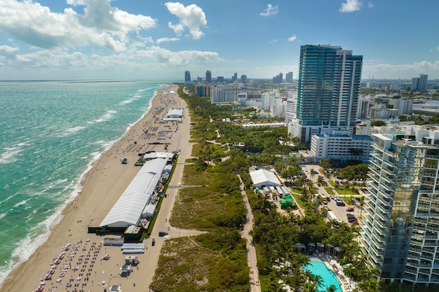 Foto cidade de miami beach de cima lugar de férias popular nos eua