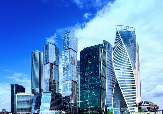 Cidade de Moscou, centro moderno da cidade de Rússia de arranha-céus