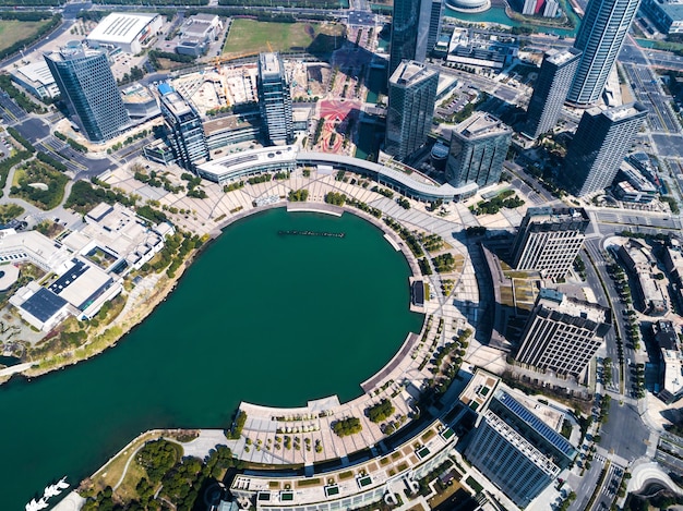 Cidade de suzhou, província de dushuhu, paisagem urbana do lago china dushu