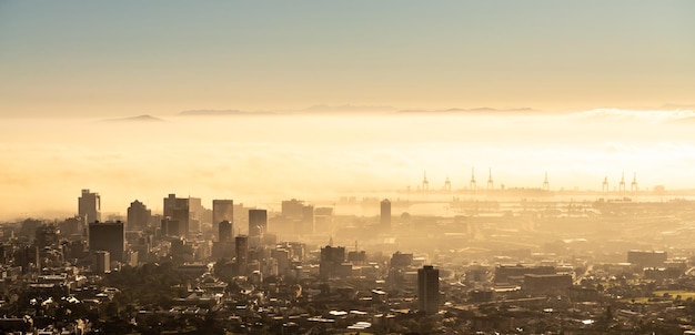 Cidade do Cabo no início da manhã durante o nascer do sol África do Sul