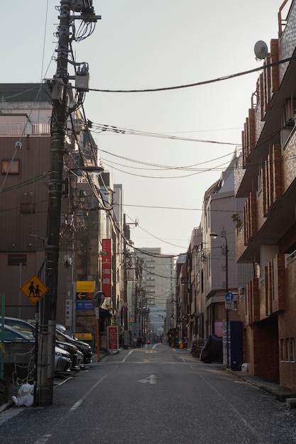 Foto cidade do japão com rua vazia