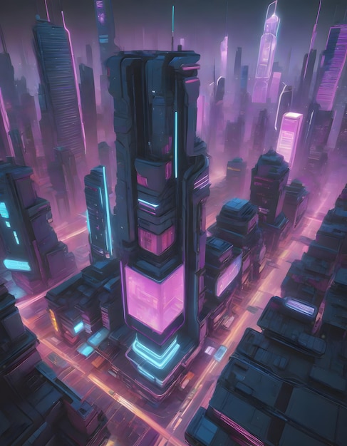 Cidade do Neão Cyberpunk