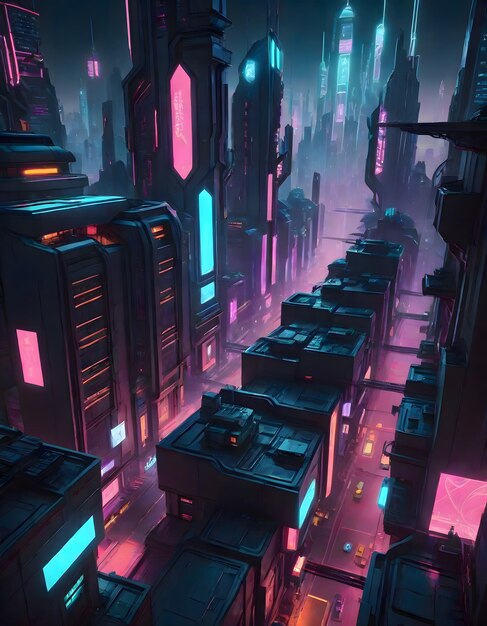 Cidade do Neão Cyberpunk