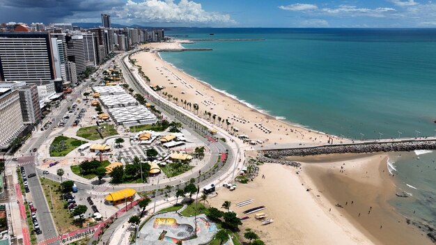 Foto cidade do pôr-do-sol em fortaleza, ceará, brasil