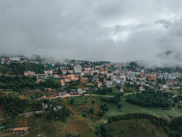 Foto cidade do vale de sapa, vietnã