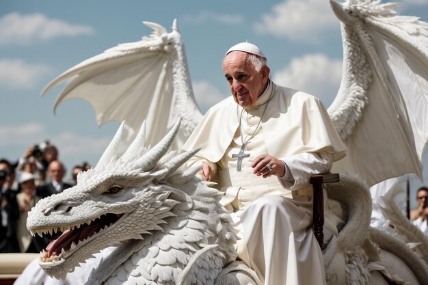 Foto cidade do vaticano roma itália 30 de outubro de 2013 papa francisco cumprimentando as pessoas na praça de são pedro