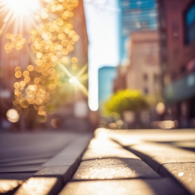 Foto cidade ensolarada no centro da cidade